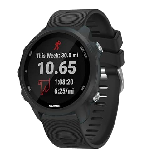 Image of Strap for Garmin Forerunner 245 645, 20mm Width Replacement Silicone Watch Bands for Garmin Forerunner 55/158/245 Music/645 Music,Black