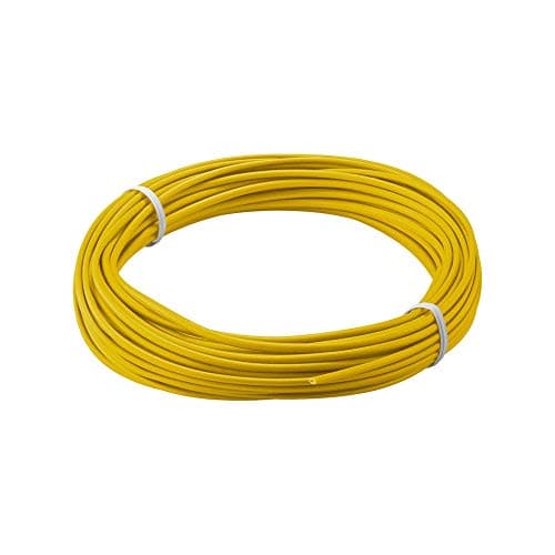 Image of Goobay 55041 1 Core Multi-Strand Insulated Copper Wire (18 x 0.1 mm), Yellow, 10 m Cable Length