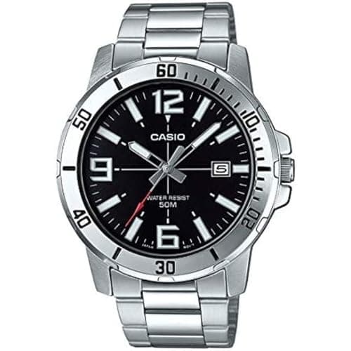 Image of Casio MTP-VD01D-1BV Men's Enticer Stainless Steel Black Dial Casual Analog Sporty Watch