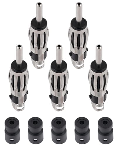 Image of Vecys 5PCS Car Radio DIN Male Connector FM AM Universal Car Antenna DIN Plug Copper Connector for Extension Coaxial Cable RG174