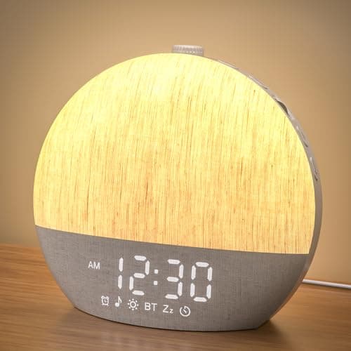 Image of LIORQUE Sunrise Alarm Clock Wake Up Light with 30 Soothing Sounds &10 Wake Up Tones, Bedside Digital Alarm Clocks Mains Powered, Night Light for Kids Adults, White Noise Machine for Sleeping