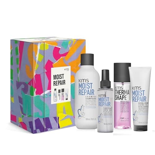 Image of KMS Moist Repair Set with Shampoo 300ml, Leave-in Conditioner 150ml, Quick Blow Dry 200ml and Revival Creme 125ml