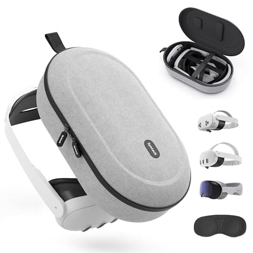 Image of Syntech Hard Carrying Case Compatible with Meta Quest 3S/Quest 3/Oculus Quest2/VP/Pico4, Accessories VR Gaming Headset with Elite Strap, Touch Controllers, Ultra-Sleek Design for Travel Storage, Gray