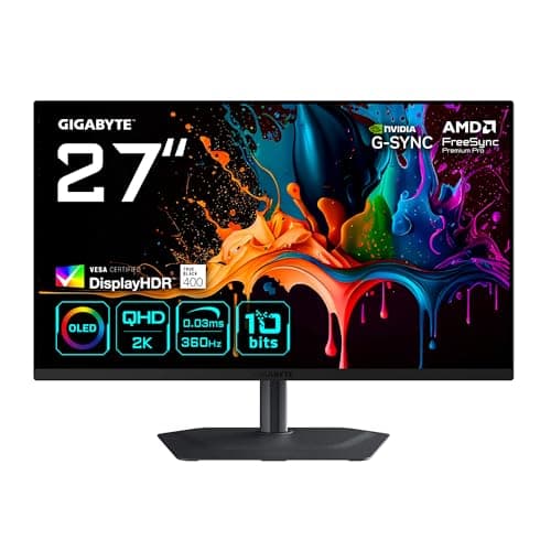 Image of Gigabyte MO27Q3 27” OLED QHD Gaming Monitor - 2560 x 1440, 360Hz, 0.03ms, 250 cd/m², G-Sync Compatible, FreeSync Premium Pro, Display HDR True Black 400, HDMI 2.1, Displayport 1.4