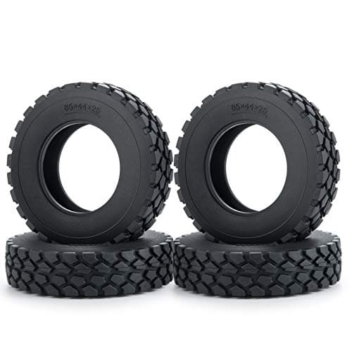 Image of AXspeed RC Rubber Wheel Tyres Wheel Tires for 1: 14 Tamiya Trailer Tractor Truck RC Crawler Car (25mm)