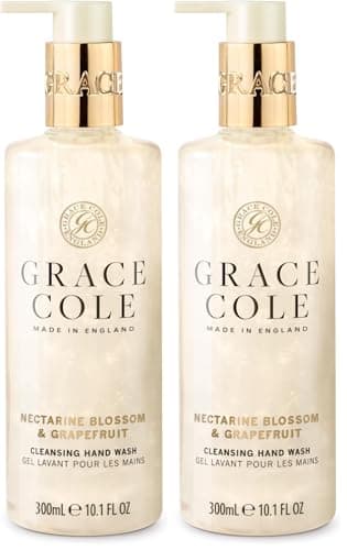 Image of Grace Cole Nectarine Blossom and Grapefruit Hand Wash 300ml - Essential Oils - Moisturising Liquid Soap - Vegan and Cruelty Free, No SLS or Parabens - Made in England (Pack of 2)