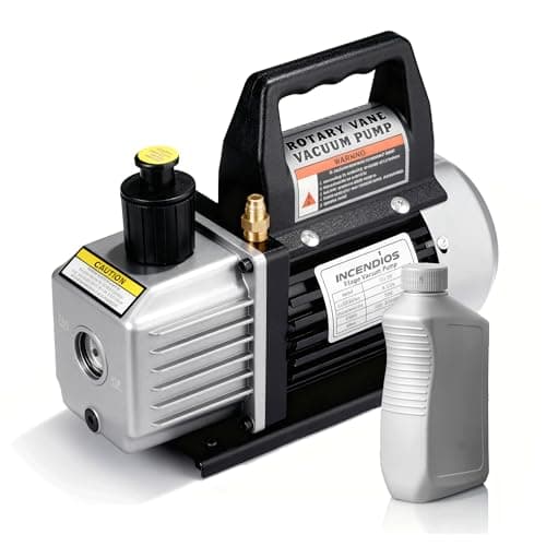 Image of 4.5 CFM 1/4 HP Vacuum Pump, Auto AC Vacuum Pump for R12 R22 R134a R502 R410a, Single Stage for HVAC/AUTO AC Refrigerant Recharging,Food Processing,Degassing, 330 ML Oil Included
