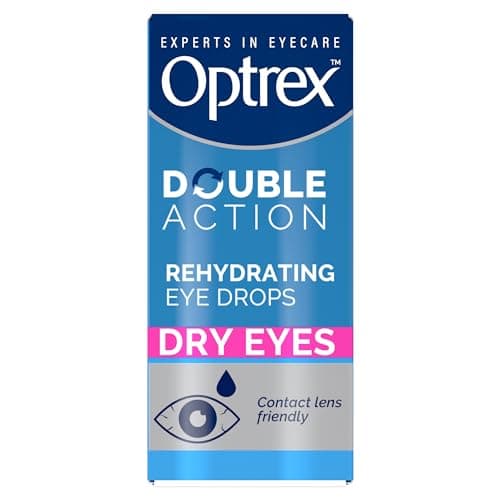 Image of Optrex Double Action, Dry Eyes, 10 ml, Moisturising Drops for Dry & Tired Eyes, Fast Long-Lasting Relief, Restores Moisture, Suitable with Contact Lenses, Eye Care Solution, Instant Relief