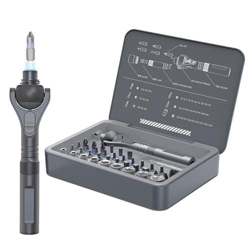 Image of 40-in-1 Multi Bit Magnetic Screwdriver Set with Detachable Ratchet Handle, Ratcheting Screwdriver Set with 180°Rotating Handle & Storage Case for Automotive, Mechanical,Bicycle & Furniture Repair