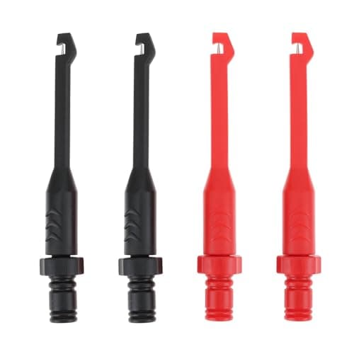 Image of EMSea 4pcs Black and Red Wire Piercing Puncture Probe Test Clip Compatible with Automotive Electrical Diagnostics 4mm Banana Extended Test Cable