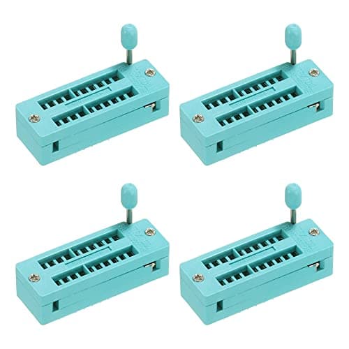 Image of PATIKIL Universal IC Test ZIF Socket 20 Pin 2.54mm Pitch for Microcontroller, Chip, Breadboard, Program IC's, 4 Pack