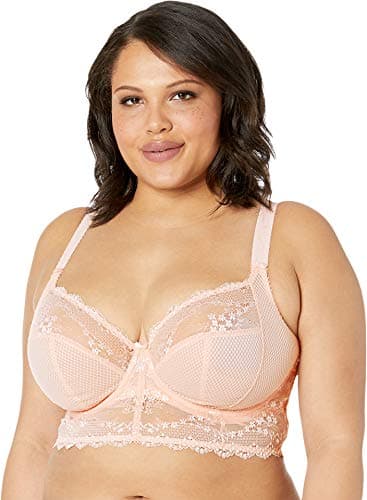 Image of Elomi Women's Charley Longline Underwire Bralette Plunge Bra, Opaque, Ballet Pink, 36E