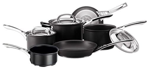 Image of Circulon Infinite Induction Hob Pan Set of 6 - Non Stick Pots and Pans Sets with Stainless Steel Lids & Handles, Premium Dishwasher Safe Cookware, Black