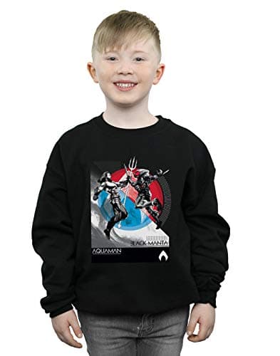 Image of Absolute Cult DC Comics Boys Aquaman Vs Black Manta Sweatshirt Black 5-6 Years