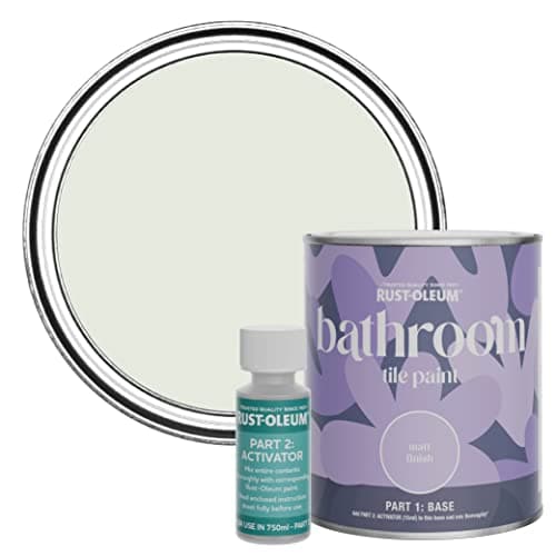 Image of Rust-Oleum Green Water-Resistant Bathroom Tile Paint in Matt Finish - Sage Mist 750ml