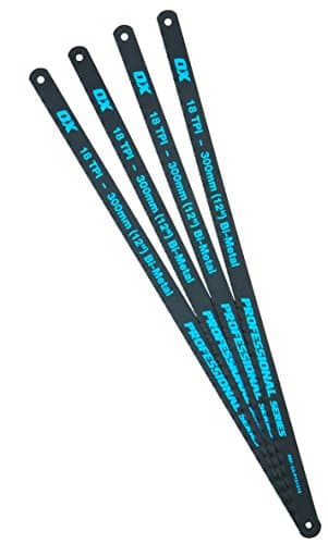 Image of OX Pro 12" Hacksaw Blades 18 TPI Pack 4