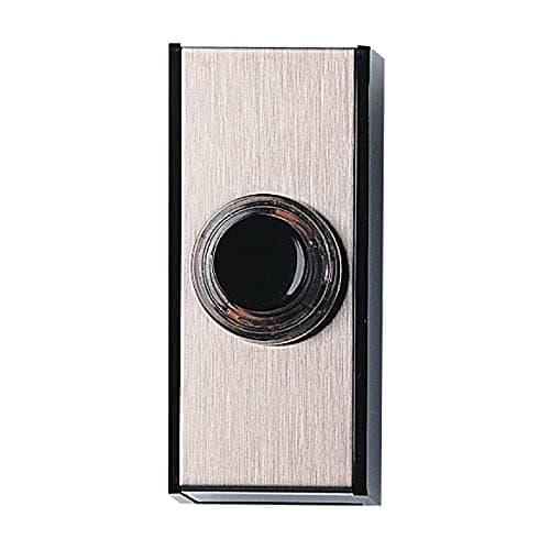 Image of Friedland D611 "Gem" Wired Bell Push - Brushed Chrome effect/Black (Non illuminated)
