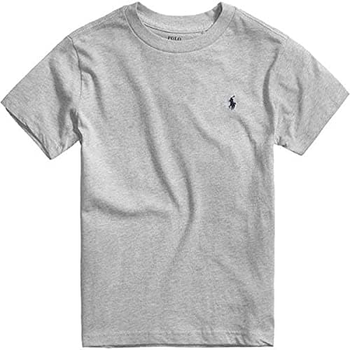 Image of Polo Ralph Lauren Kids Boy's Cotton Jersey Crew Neck T-Shirt (Big Kids) - grey - L