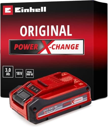 Image of Einhell 18V 3.0Ah Plus Lithium-Ion Battery Power X-Change, 2nd Generation, Extra Power For Intensive Operation, Universally Compatible With All Einhell PXC Power Tools And Garden Machines