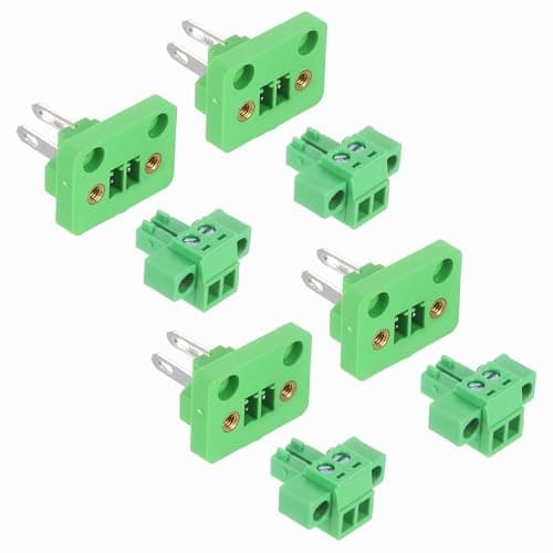 Image of sourcing map 4Set 2-Pin 3.5mm Pitch Pluggable Screw Terminal Block Connectors, PA66 300V 8A Through-Wall PCB Terminal Connectors 26-14AWG Cable for DIY Electronics Automation Power Modules