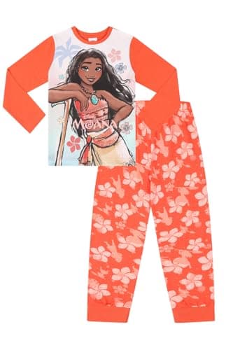 Image of Disney Girls Moana Long Pyjama Set Kids PJ's (4-5 Years) Orange