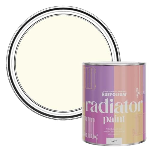 Image of Rust-Oleum Off White Radiator Paint in Matt Finish - Antique White 750ml
