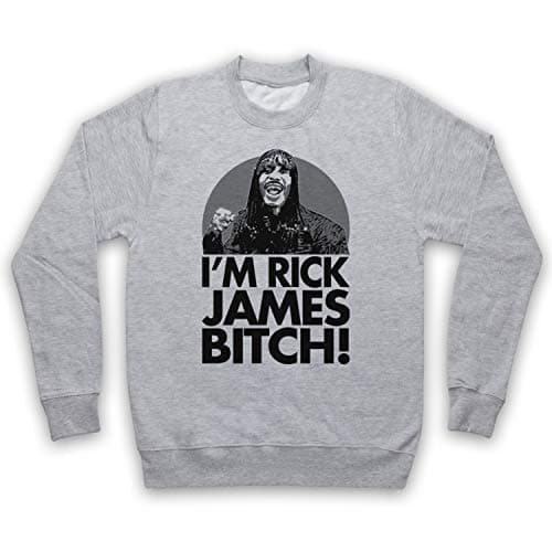 Image of My Icon Art & Clothing Chappelle I'm Rick Bitch! Comedy TV Show Icon Adults Sweatshirt, Light Grey, 2XL