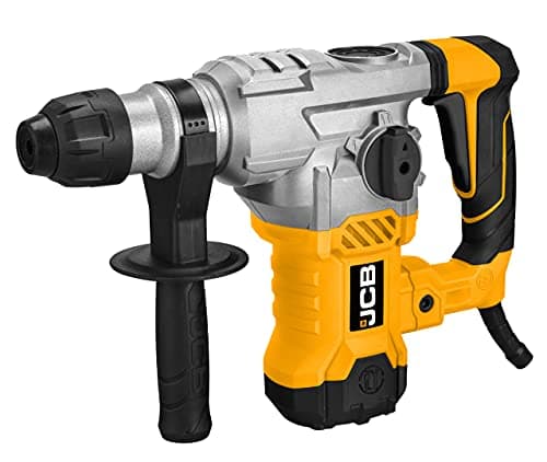 Image of JCB 1500w Rotary Hammer Drill, Powerful 4 Modes Drilling, Hammer, Chiselling and Chisel Adjustment, Multi Position & Anti-Vibration Handle, 3 Year Warranty