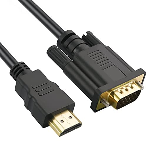Image of Omivine HDMI to VGA cable, 1080P@60Hz Gold Plated HDMI (In) to VGA (Out) ONE WAY Transfer cable compatible with Raspberry Pi, Roku, computer, desktop, laptop, PC, projector, HDTV-1M