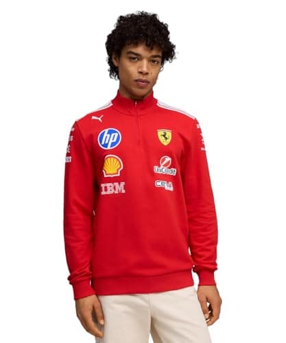 Image of PUMA Scuderia Ferrari F1 2026 Men's Team T7 1/2 Zip Jumper - Red - Size: L