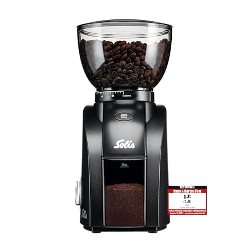 Image of Solis Scala Zero Static 1662 Electric Coffee Grinder - Coffee Grinder - Espresso Grinder with 24 Grinding Settings - Protection Against Static Coffee - Coffee Bean Container 300 g - Black