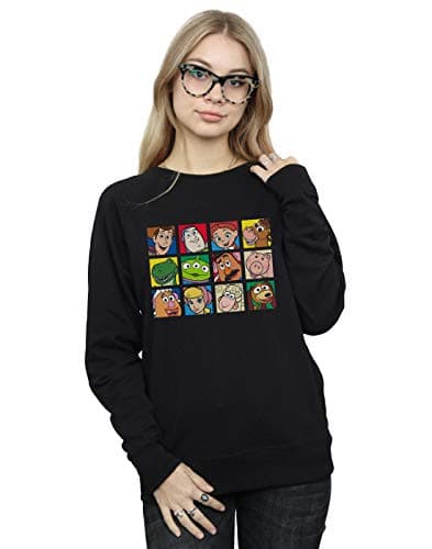 Image of Disney Women's Toy Story Character Squares Sweatshirt Black Small