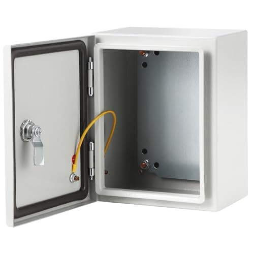 Image of Aptliton NEMA 4X Steel Electrical Enclosure Box - 10x8x6 Inch - IP66 Waterproof & Dustproof - Outdoor/Indoor Junction Box - Lockable Door & Mounting Plate - 1.5mm Wall Thickness