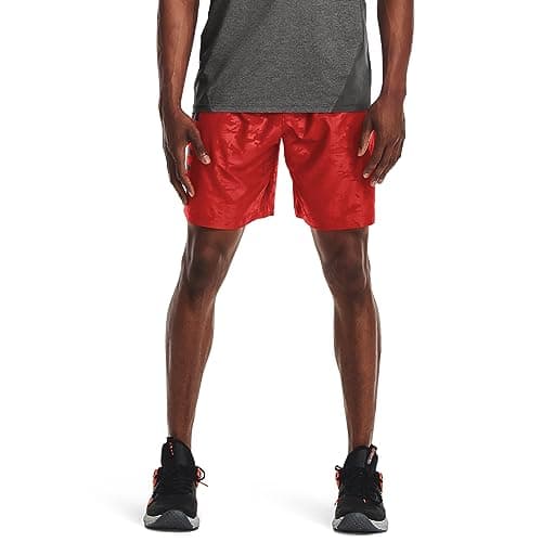 Image of Under Armour Mens Woven Embossed Shorts - Orange - L