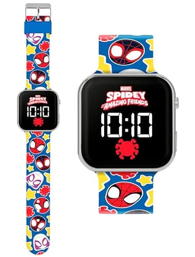 Image of SRV Hub Kids LED Spidey Wrist Watch 22cm - Digital Display Watches Boys, Walking Outdoor Sports Calendar Date, Digital Quartz Watch with Silicone Strap for Junior Teenagers