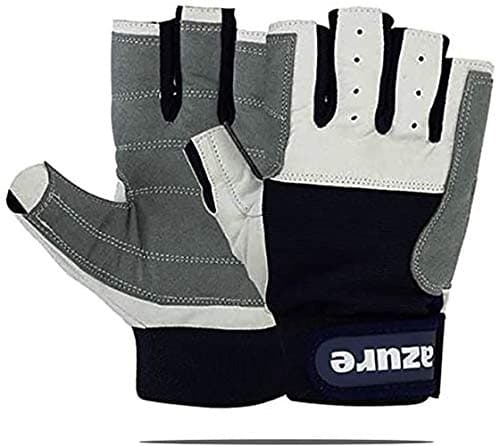 Image of Azure Premium Quality Strong AMARA Navy Blue Sailing Enforced Palm Breathable Best Gloves Skiing Riding Running Hiking Fishing Sailing Indoor-Outdoor C/F XSmall-Xlarge (XL)