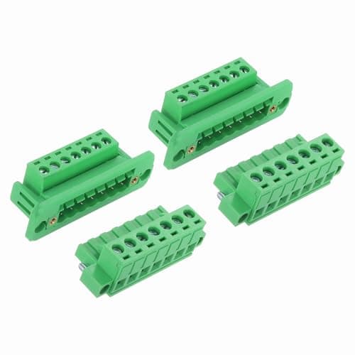 Image of sourcing map 2Set 7-Pin 5.08mm Pitch Pluggable Screw Terminal Block Connectors, PA66 300V 10A Through-Wall PCB Terminal with Panel Solderless Wiring Connectors 26-10AWG for Electronic