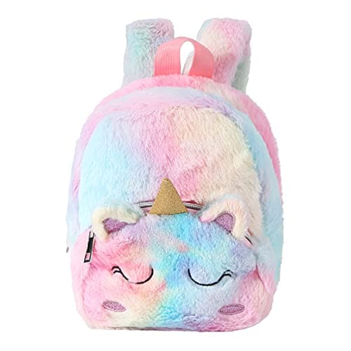 Image of Hifot Unicorn Mini Backpack for Kids, School Bags for Nursery Toddler Bookbags Plush Soft Backpack Unicorns Gifts for Little Girls