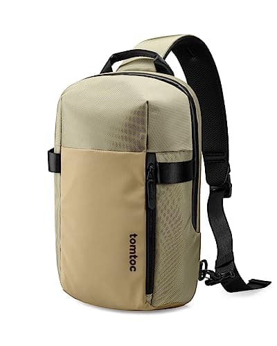 Image of tomtoc Compact EDC Sling Bag for 13-inch MacBook Air M4 2025, 14 inch MacBook Pro M4, 13" iPad Air M3/iPad Pro M4, Minimalist Chest Shoulder Crossbody Bag, Small Daypack for Daily Use, Work- S Size