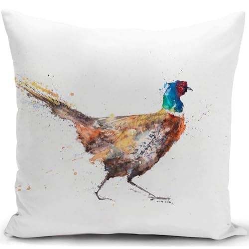 Image of KUNQIAN Pheasant Cushion Cover Decorations Gift Pillow Cover Wildlife Animal Ornaments Throw Pillow Case Decor Home Livingroom Couch Sofa 18"x18"(45x45cm)