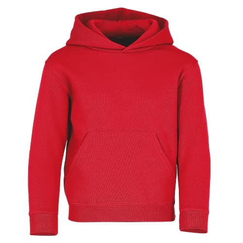 Image of Fruit of the Loom Unisex Kids Premium Hooded Sweat, Red, 7-8 Years (Manufacturer Size:30)
