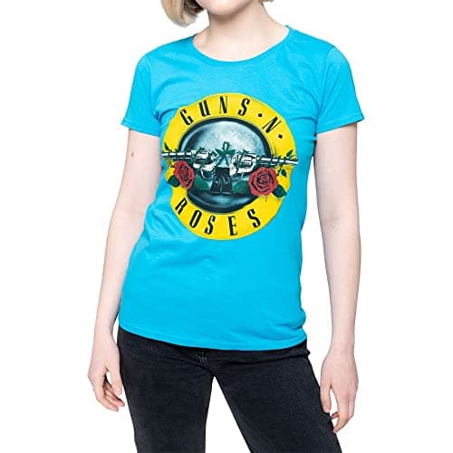 Image of Guns N' Roses Women's Classic Bullet Logo T-shirt Sky Blue