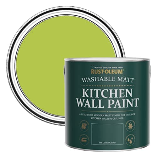 Image of Rust-Oleum Green Washable Kitchen Wall Paint in Matt Finish - Key Lime 2.5L