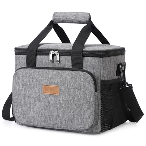Image of Lifewit Lunch Bag 9L 12 Can Insulated Lunch Box Soft Cooler Cooling Tote for Adult Men Women, Grey