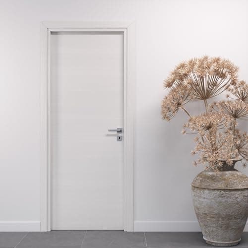 Image of PORTE ITALIANE Hinged Interior Doors Laminate Doors High Density Wooden Frames Water-Resistant Waterproof Various Sizes, Locks and Handles HOPPE Free White Matrix 70 x 210 cm DX