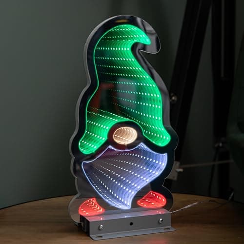 Image of Samuel ALEXANDER 30cm LED Infinity Christmas Gonk Decoration with Green Hat & Metal Base