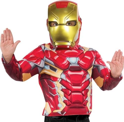 Image of Rubies 39216NS Marvel Avengers Iron Man Deluxe Mask, Boys', One Size Halloween