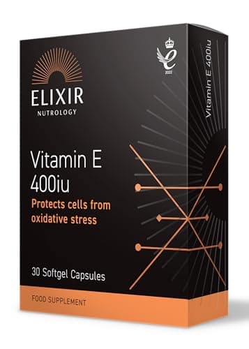 Image of Vitamin E 400iu Softgel Capsules | High Strength Antioxidant Support | Helps Protect Cells from Oxidative Stress | Daily Vitamin E Supplement for Adult Wellness | 30 Softgel Capsules | UK Made
