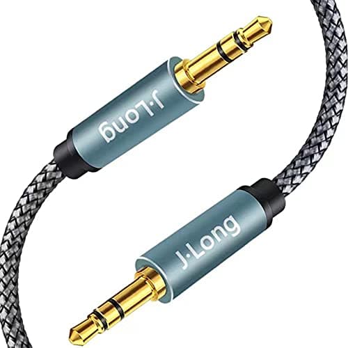 Image of 3.5mm Aux Cable 0.5M, J•LONG Nylon Braided 3.5mm Male to Male Auxiliary Audio Stereo Cord Compatible with Car,Headphones,Tablets,Laptops,Android Smart Phones& More (0.5m/1.5FT)