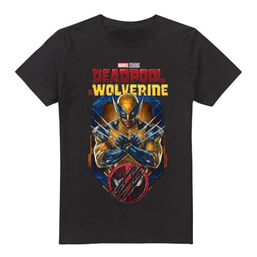 Image of Marvel Deadpool & Wolverine Wolverine Torn Frame Unisex T Shirt, Black, XXXXX-Large